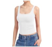 Camiseta Sin Mangas para Mujer Con Sujetador Incorporado, Camiseta Sin Mangas para Yoga, Chaleco Acolchado Con Correas Ajustables, Camisetas Sin Mangas para Mujer, Camiseta Sin Mangas Con Sujetador