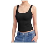 Camiseta Sin Mangas para Mujer Con Sujetador Incorporado, Chaleco Acolchado Con Correas Ajustables para Yoga