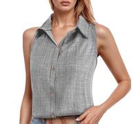 Camiseta sin mangas para mujer de verano Camisetas Deportivas Tirantes Color Sólido Ligero Camisa Camisola Ajuste Elegante IR al Trabajo, Citas, Vacaciones