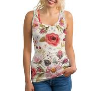 Camiseta sin mangas para mujer, diseño de amapolas y flores de acuarela, chaleco deportivo para entrenamiento, ver fotos, XL