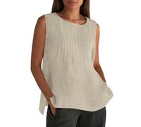 Camiseta sin Mangas Plisada de Verano para Tallas Grandes Informal Holgada para el Trabajo 2026 con Tejido Plisado Que no se Arruga y es fácil de Planchar y Mantener_1