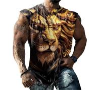 Camiseta sin Mangas Tipo Chaleco para Hombre con Estampado gráfico 3D de águila Cuello Redondo Casual Camiseta Vintage con gráfico Blusa Tipo túnica de Verano