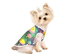 Camiseta sin mangas transpirable con estampado de hongos de ensueño colorido para mascotas pequeñas, traje ligero para perros y gatos, camiseta elástica sin mangas