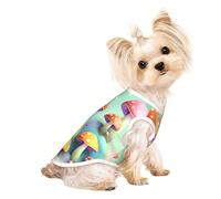 Camiseta sin mangas transpirable con estampado de hongos pequeños de ensueño para mascotas pequeñas, traje ligero para perros y gatos, camiseta elástica sin mangas