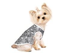 Camiseta sin mangas transpirable con estampado de lentejuelas plateadas para mascotas grandes, traje ligero para perros y gatos, camiseta elástica sin mangas