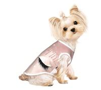 Camiseta sin mangas transpirable con estampado de pestañas color oro rosa para mascotas grandes, traje ligero para perros y gatos, camiseta elástica sin mangas
