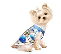 Camiseta sin mangas transpirable para perros y gatos con estampado de isla griega, para cachorros pequeños, gatitos, uso en interiores y exteriores