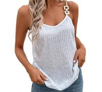 Camiseta sin mangas y tirantes para mujer - Camiseta de tirantes XXL Negro Sexy Fiesta Camiseta sin mangas Sexy Glitter Brillante Tops Lentejuelas Tirantes Top Cuello V Camiseta sin Mangas Y2K Verano