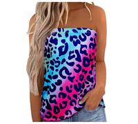 Camiseta sin Tirantes para Mujer, Chaleco Bandeau para Mujer, diseño asimétrico de Delante a atrás, Ligero y Transpirable B724