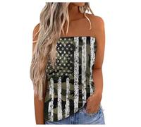 Camiseta sin Tirantes para Mujer, Chaleco Bandeau para Mujer, diseño asimétrico de Delante a atrás, Ligero y Transpirable B724