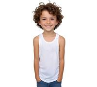 Camiseta sisas con Tirantes Anchos de Colores Variados en algodón para Niños - Camiseta Interior Asas y Verano sin Mangas Casual y Elegante (FR/ES, Edad, 2 años, Regular, Blanco)