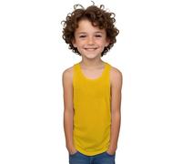 Camiseta sisas con Tirantes Anchos de Colores Variados en algodón para Niños - Camiseta Interior Asas y Verano sin Mangas Casual y Elegante (FR/ES, Edad, 8 años, Grande, Amarillo)