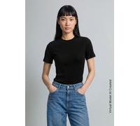 Camiseta slim de punto elástico Black XXS