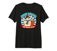 Camiseta Snow Day Club con Estampado de Trineo de muñecos de Nieve Retro para Invierno Camiseta Premium