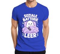Camiseta Social Batería Vacía Introvertido Espíritu Hombres, azul, XXL
