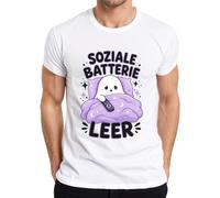 Camiseta Social Batería Vacía Introvertido Espíritu Hombres, Blanco, XXL
