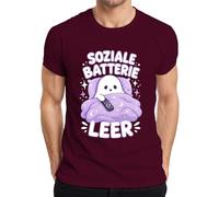 Camiseta Social Batería Vacía Introvertido Espíritu Hombres, granate, XXL