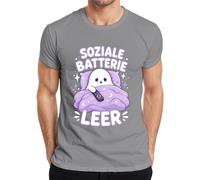 Camiseta Social Batería Vacía Introvertido Espíritu Hombres, gris, XXL