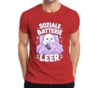 Camiseta Social Batería Vacía Introvertido Espíritu Hombres, rojo, XXL