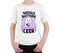 Camiseta Social Batería Vacía Introvertido Espíritu Niños, Blanco, 104