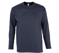 Camiseta Sols Manga Larga Algodón Cuello Redondo Gris Colores S-XXXL 4XL 5XL