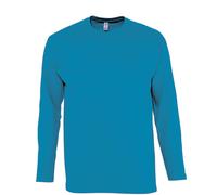 Camiseta Sols Manga Larga Algodón Cuello Redondo Gris Colores S-XXXL 4XL 5XL