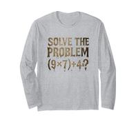 Camiseta Solve The Problem 9x7+4 Meme 6-7 Halloween Manga Larga
