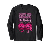 Camiseta Solve The Problem 9x7+4 Meme 6 7 We Wear Pink Manga Larga
