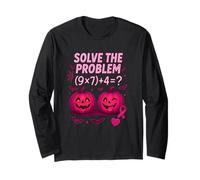 Camiseta Solve The Problem 9x7+4 Meme 6 7 We Wear Pink Manga Larga