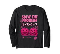 Camiseta Solve The Problem 9x7+4 Meme 6 7 We Wear Pink Manga Larga