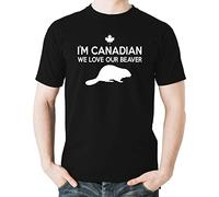 Camiseta Soy Canadiense. Amamos A Nuestro Castor. Camisetas Básica T-Shirt Hombre Manga Corta para Deportiva Entrenamiento Gimnasio 3XL
