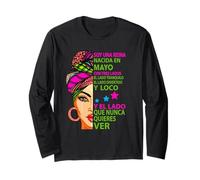 Camiseta Soy Una Reina Nacida En Mayo con Tres Lados Manga Larga