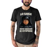 Camiseta Spaceballs Lo Sabía, Manga Corta, Negro, Diseño Humorístico de Película (FR/ES, Letras, M, Regular, Regular, Negro)
