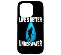 Camiseta Spearfishing Buceo Caza Life Is Better Underwater Carcasa para iPhone 15 Pro