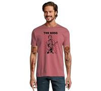 Camiseta Springsteen The Boss Rock música Concierto (FR/ES, Letras, XXL, Regular, Regular, Rosa Viejo)