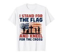 Camiseta Stand For The Flag Kneel For The Cross del 4 de Julio Camiseta
