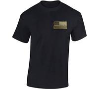 Camiseta: Stars and Stripes con Bordado/Negro - Bandera USA T-Shirt - Regalo Hombre-s y Mujer-es - Estados Unidos de América - United States - Bike-r Rock Motero Chopper - US-Army Camo (XXL)