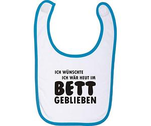Camiseta stown Baby Peto Icono Alemán Ich wünschte Ich wär heut en la cama geblieben azul azul claro