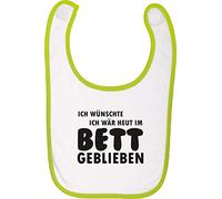 Camiseta stown Baby Peto Icono Alemán Ich wünschte Ich wär heut en la cama geblieben verde lima