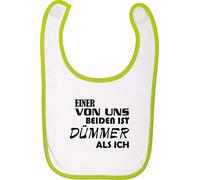 Camiseta stown Baby Peto Icono Alemán Uno de nosotros ambos es Dümmer como yo verde lima