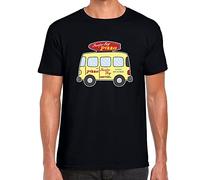 Camiseta Stranger Things - Surfer Boy Pizza Camioneta Van - No Oficial - 00040 - Paranoia Records (Negro, 2XL)