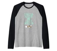 Camiseta Stressed Blessed and Coffee Obsessed Camiseta Manga Raglan