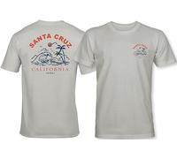 Camiseta surfera: Santa Cruz USA - Unisex Hombre Mujer Surfing Camiseta Hombres - Ola Hippie Slogan Declaración Surf Diseño Vintage Retro Moda Estilo Callejero, Pacific Grey., L