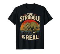 Camiseta T-Rex The Struggle Is Real Camiseta gráfica económica, Hombre, Negro, S