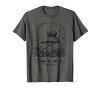Camiseta Take It Slow Snail, Cottagecore Mushroom Camiseta