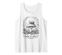 Camiseta Take It Slow Snail, Cottagecore Mushroom Camiseta sin Mangas