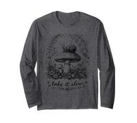 Camiseta Take It Slow Snail, Cottagecore Mushroom Manga Larga