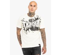 Tapout Camiseta 'SPLASHED' crema / negro, Talla M