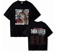 Camiseta Tate McRae The-Think-Later World Tour Camiseta Unisex Harajuku Cuello Redondo Manga Corta Camiseta De Algodón Regalo De Seguidor XS-3XL-Black||S