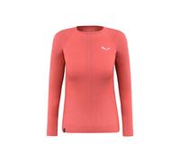 Camiseta técnica de mujer Salewa Zebru Medium L/s Tee (coral fluo)